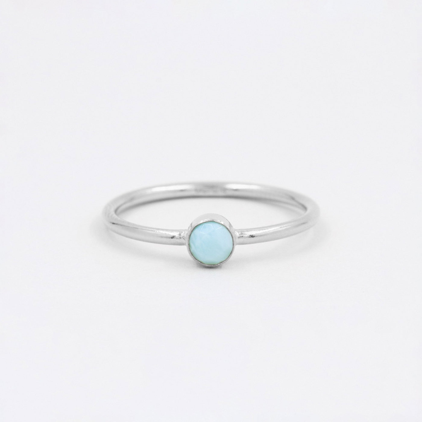 Bague 4mm avec Larimar Naturel - Petite Vagabonde