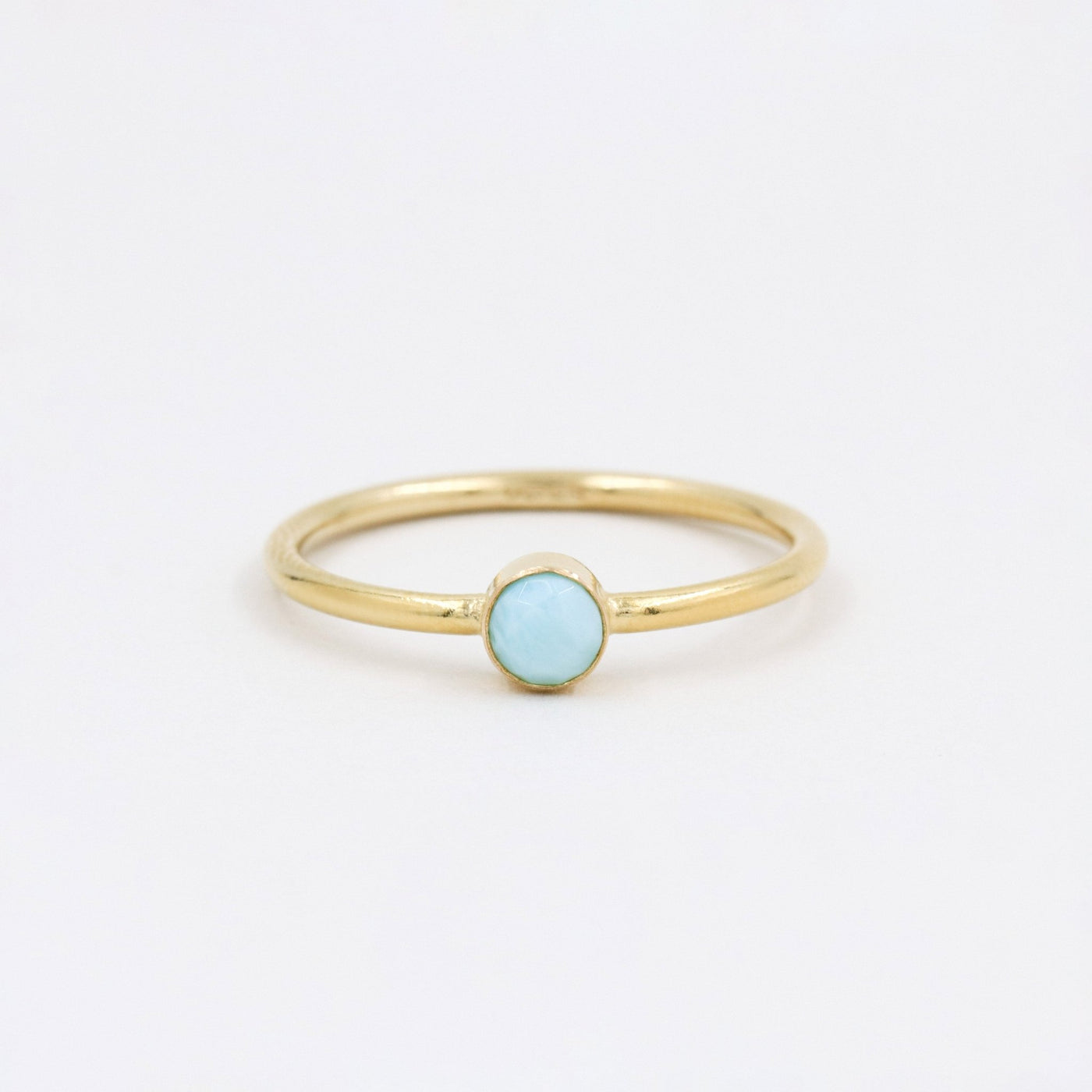 Bague 4mm avec Larimar Naturel - Petite Vagabonde