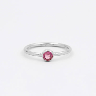 Bague 4mm avec Tourmaline Rose Naturelle - Petite Vagabonde