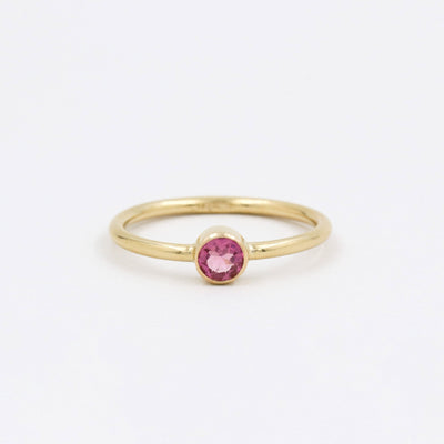 Bague 4mm avec Tourmaline Rose Naturelle - Petite Vagabonde