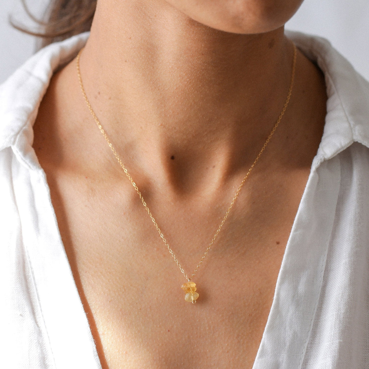 Briseis - Collier avec Citrine Naturelle - Petite Vagabonde