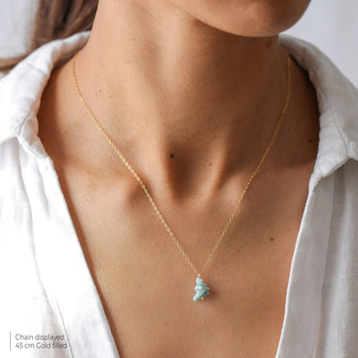 Briseis - Collier avec Larimar Naturel - Petite Vagabonde