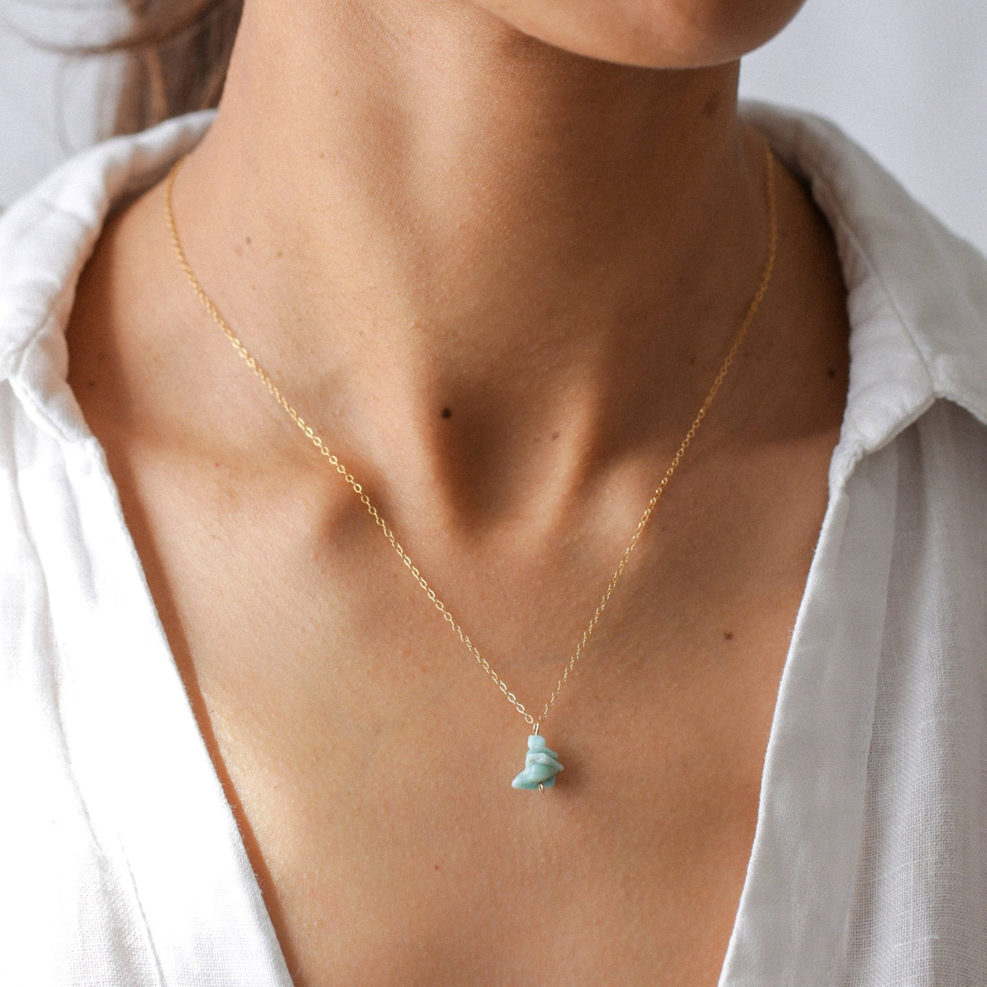 Briseis - Collier avec Larimar Naturel - Petite Vagabonde