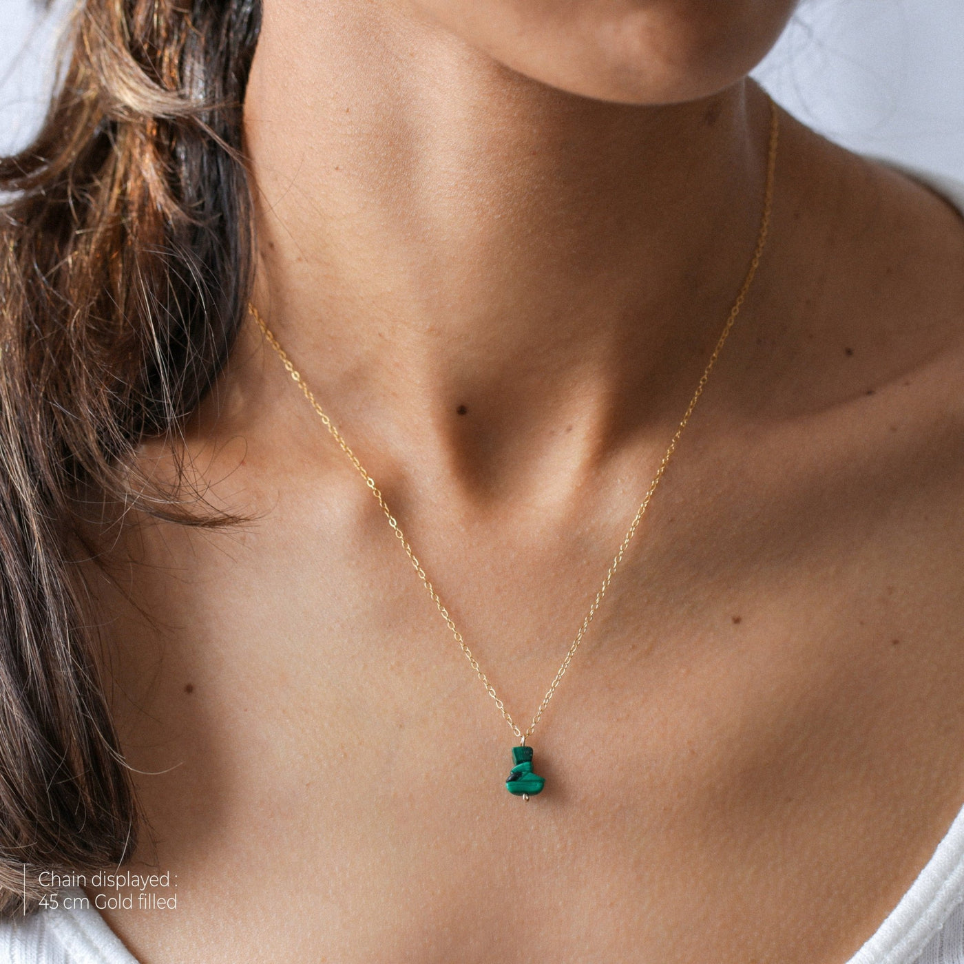 Briseis - Collier avec Malachite Naturelle - Petite Vagabonde