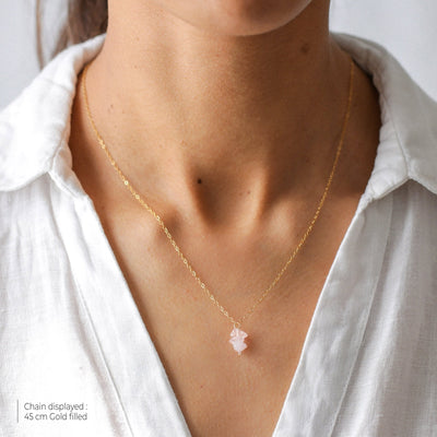 Briseis - Collier avec Quartz Rose Naturel - Petite Vagabonde