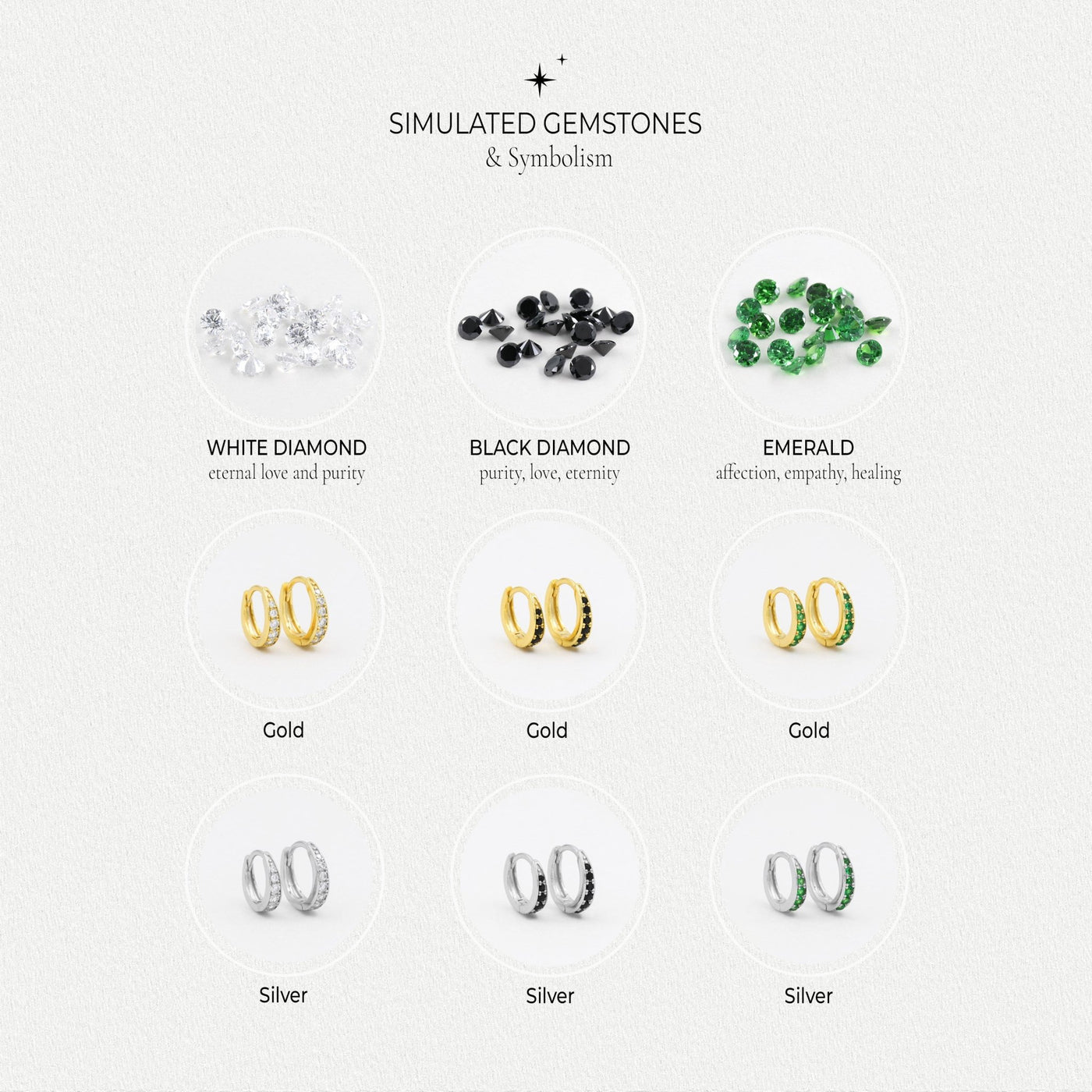 Caeli - Créoles en Argent Massif et Diamant Synthétique - Petite Vagabonde