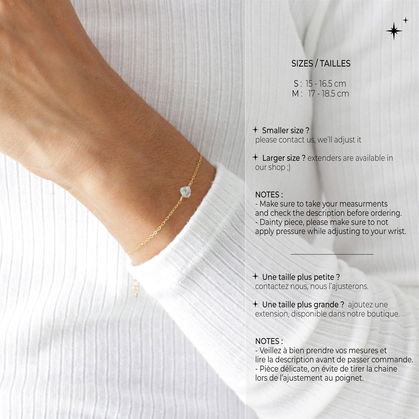 Camina - Bracelet avec Grenat Naturel Brut - Petite Vagabonde