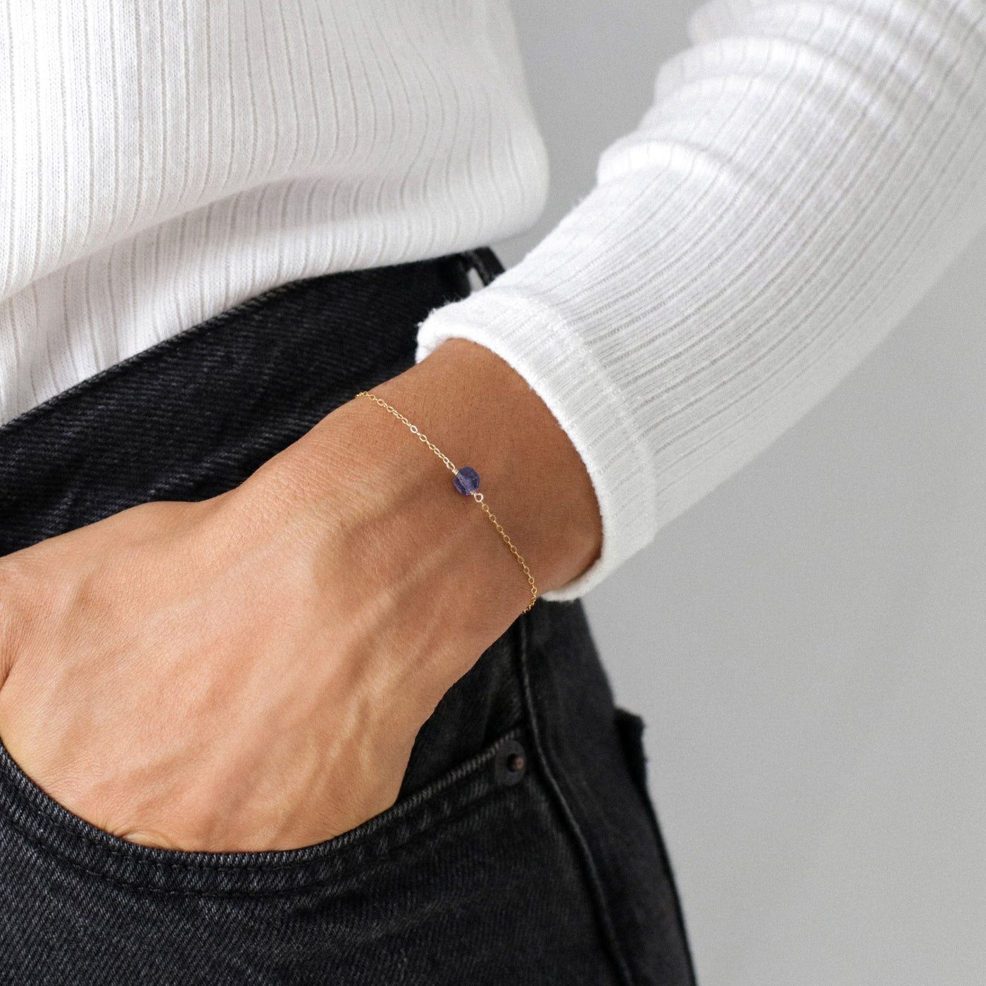 Camina - Bracelet avec Iolite Naturelle Brute - Petite Vagabonde