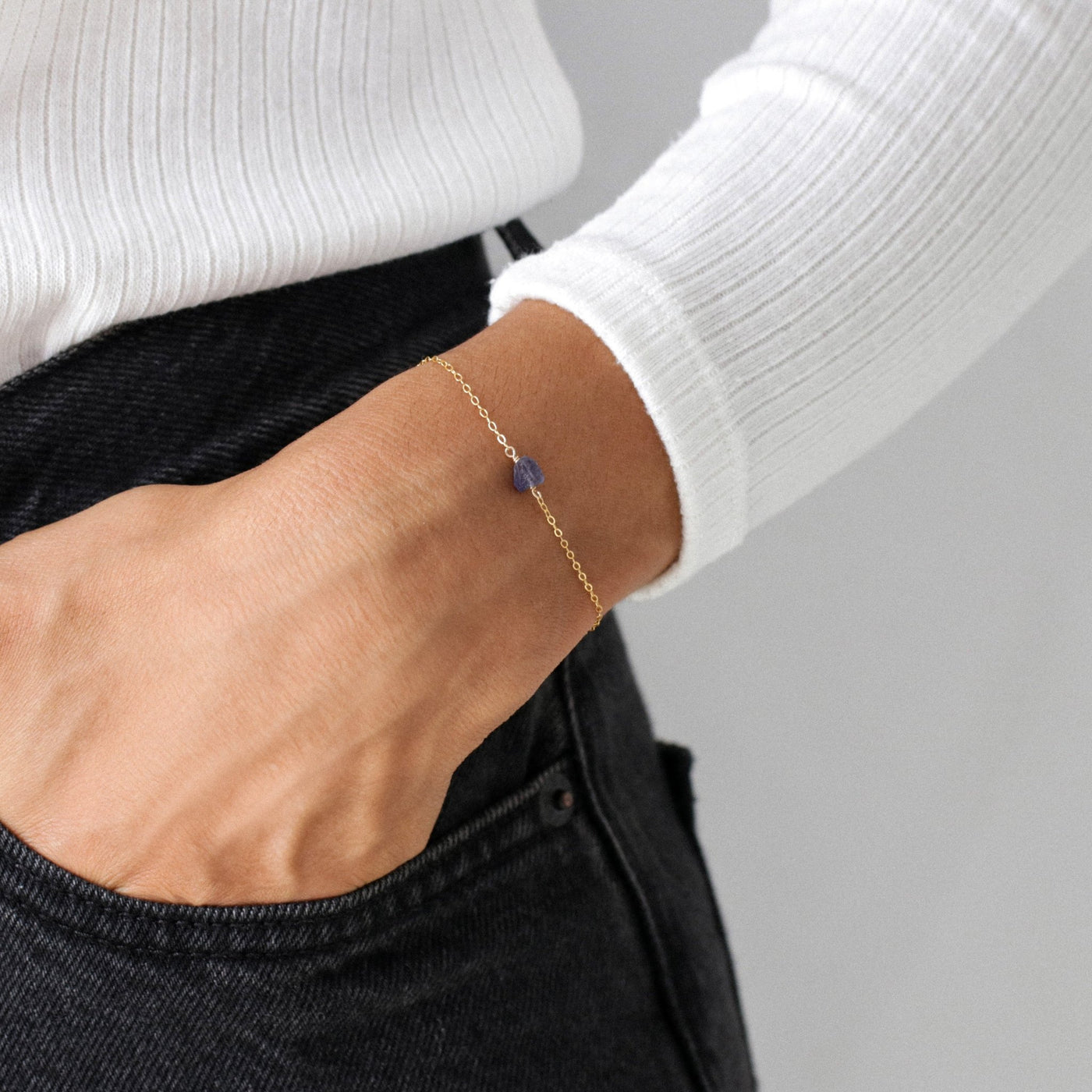 Camina - Bracelet avec Iolite Naturelle Brute - Petite Vagabonde