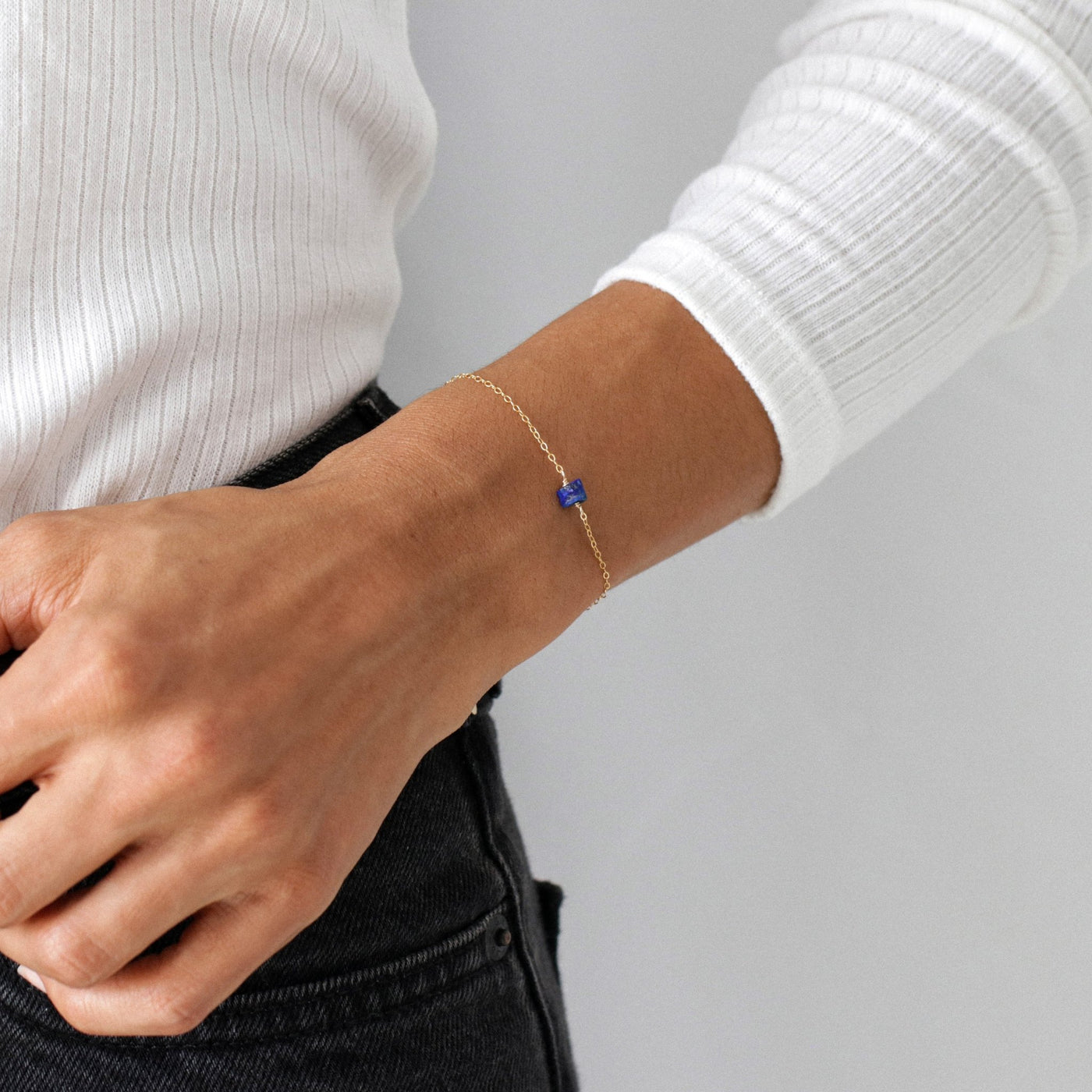 Camina - Bracelet avec Lapis Lazuli Naturel Brut - Petite Vagabonde