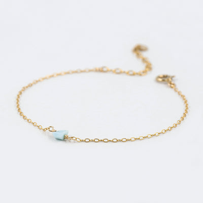 Camina - Bracelet avec Larimar Naturel Brut - Petite Vagabonde