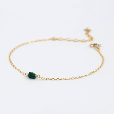 Camina - Bracelet avec Malachite Naturelle Brute - Petite Vagabonde