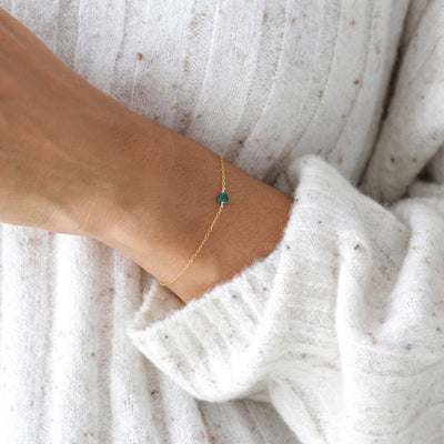 Camina - Bracelet avec Malachite Naturelle Brute - Petite Vagabonde