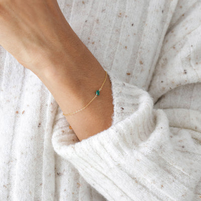 Camina - Bracelet avec Malachite Naturelle Brute - Petite Vagabonde