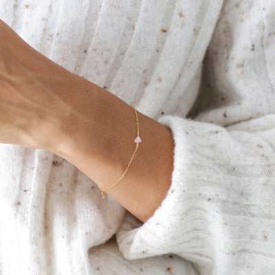 Camina - Bracelet avec Quartz Rose Naturel Brut - Petite Vagabonde