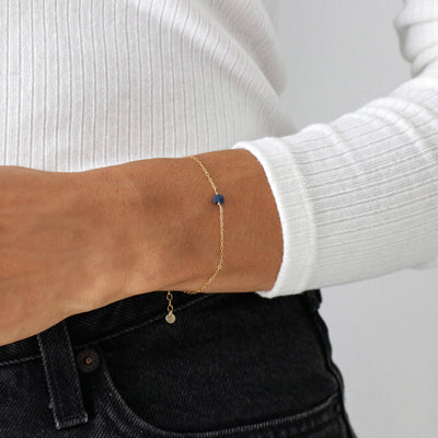 Camina - Bracelet avec Saphir Bleu Naturel Brut - Petite Vagabonde