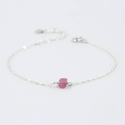 Camina - Bracelet avec Tourmaline Rose Naturelle Brute - Petite Vagabonde