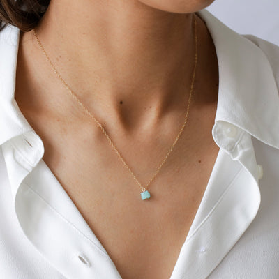 Camina - Collier avec Amazonite Naturelle Brute - Petite Vagabonde