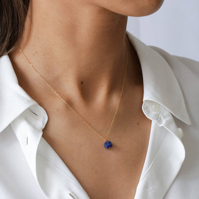 Camina - Collier avec Lapis Lazuli Naturel Brut - Petite Vagabonde