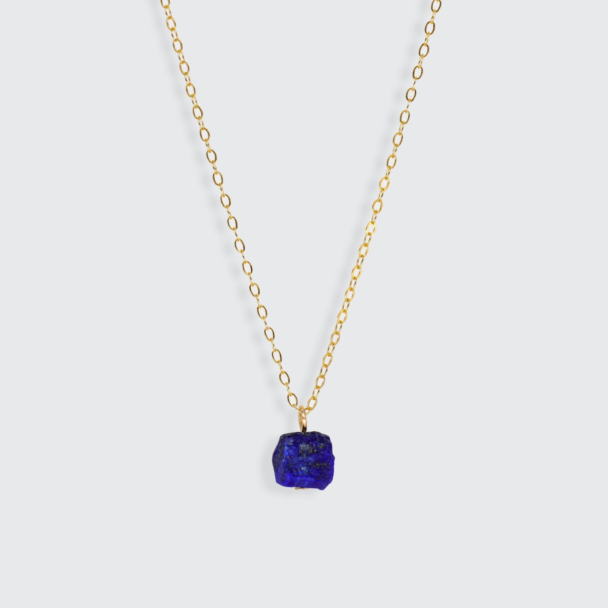 Collier En Lapis Lazuli Naturel 45cm - Pendentif Poire Argent Massif 925 - 196 Carats