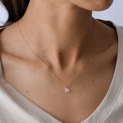 Camina - Collier avec Quartz Rose Naturel Brut - Petite Vagabonde