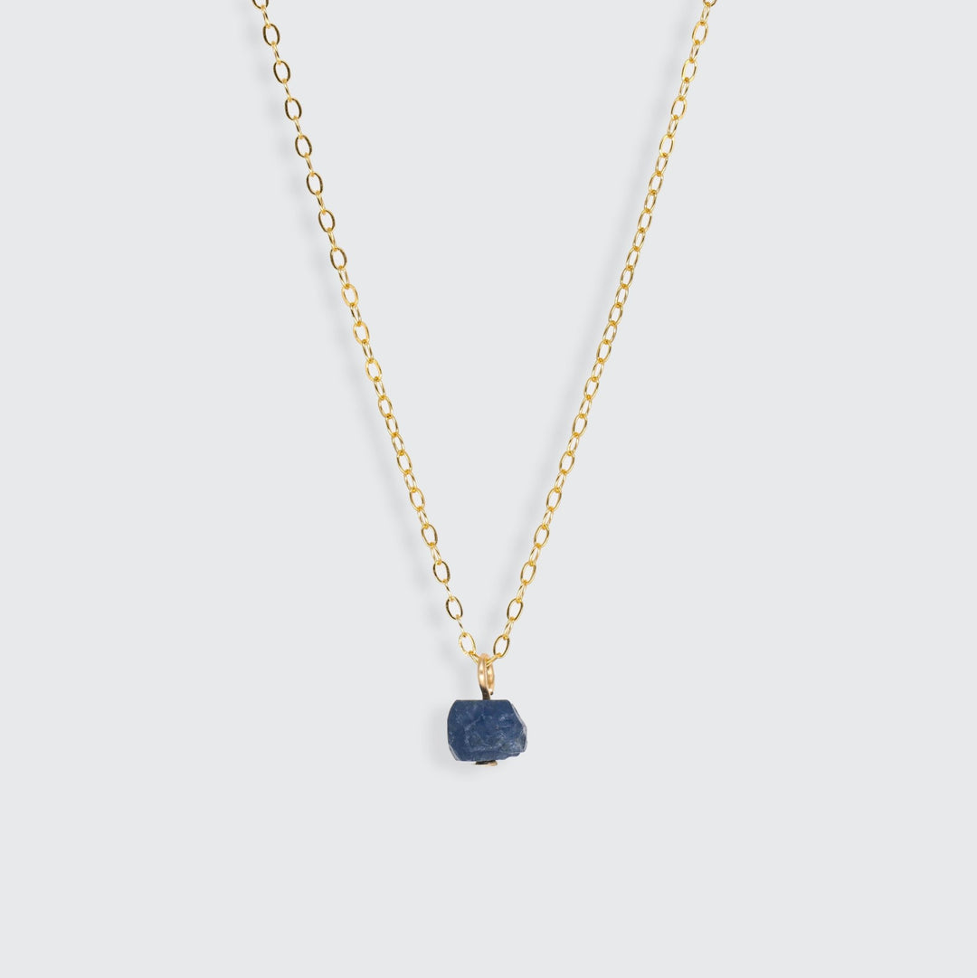 Pendentif Saphir Brut - Collier Pierre Naturelle, Thème Chakra Bleu - France Minéraux