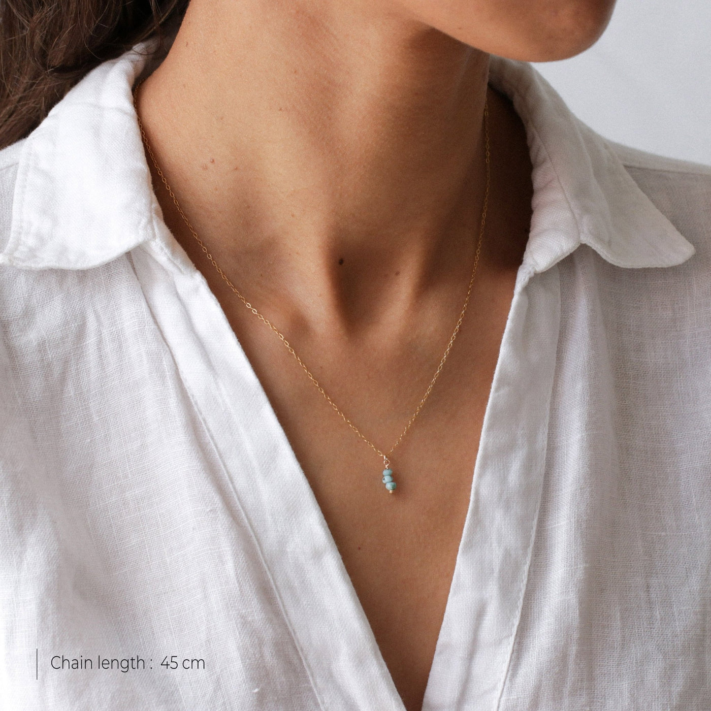 Iris - Collier avec Larimar Naturel - Petite Vagabonde