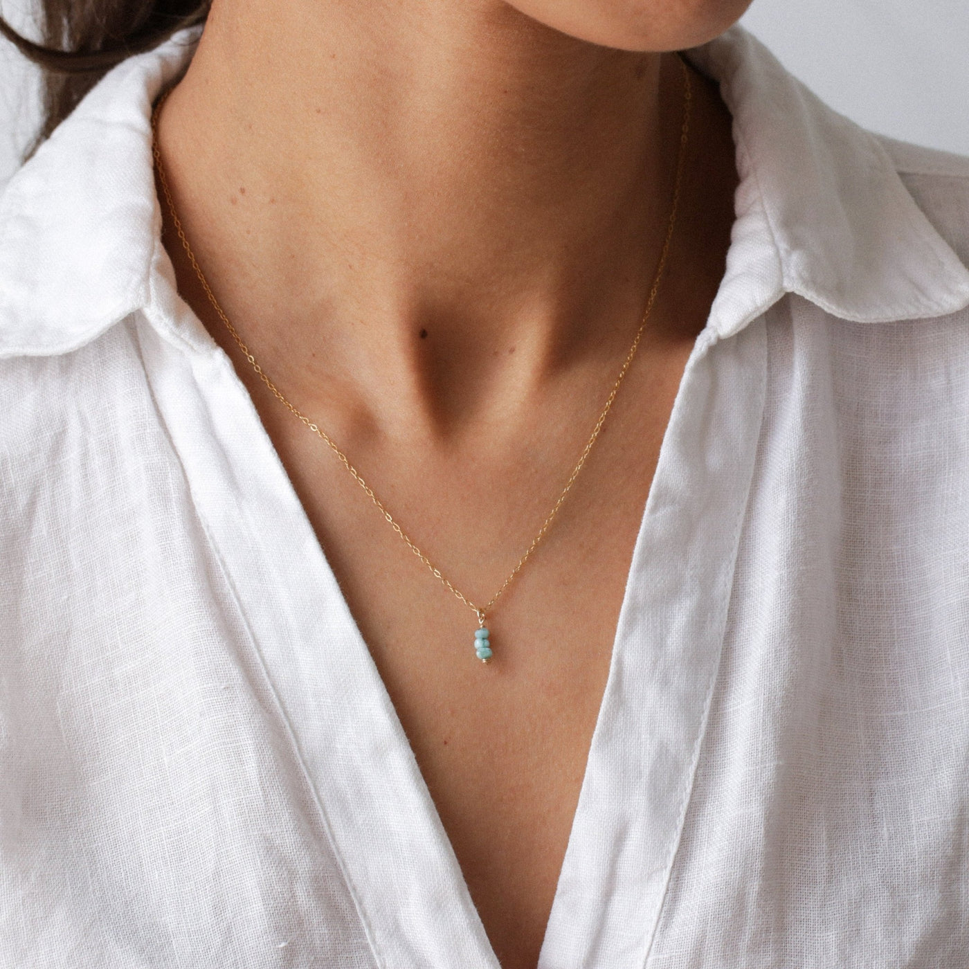 Iris - Collier avec Larimar Naturel - Petite Vagabonde