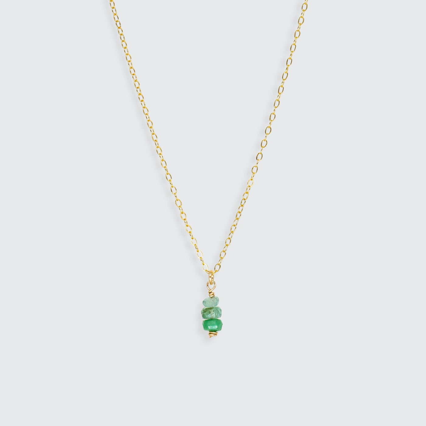 Iris - Collier avec Saphir Vert Naturel - Petite Vagabonde