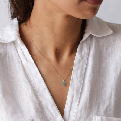 Iris - Collier avec Topaze Bleue Naturelle - Petite Vagabonde