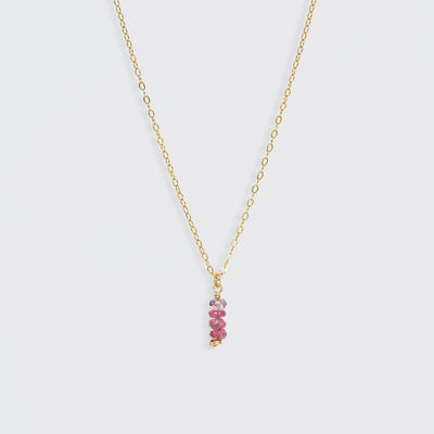 Iris - Collier avec Tourmaline Rose Naturelle - Petite Vagabonde