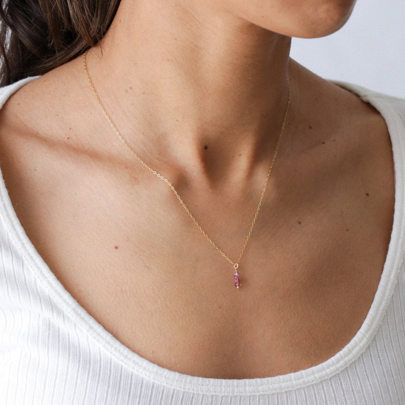 Iris - Collier avec Tourmaline Rose Naturelle - Petite Vagabonde