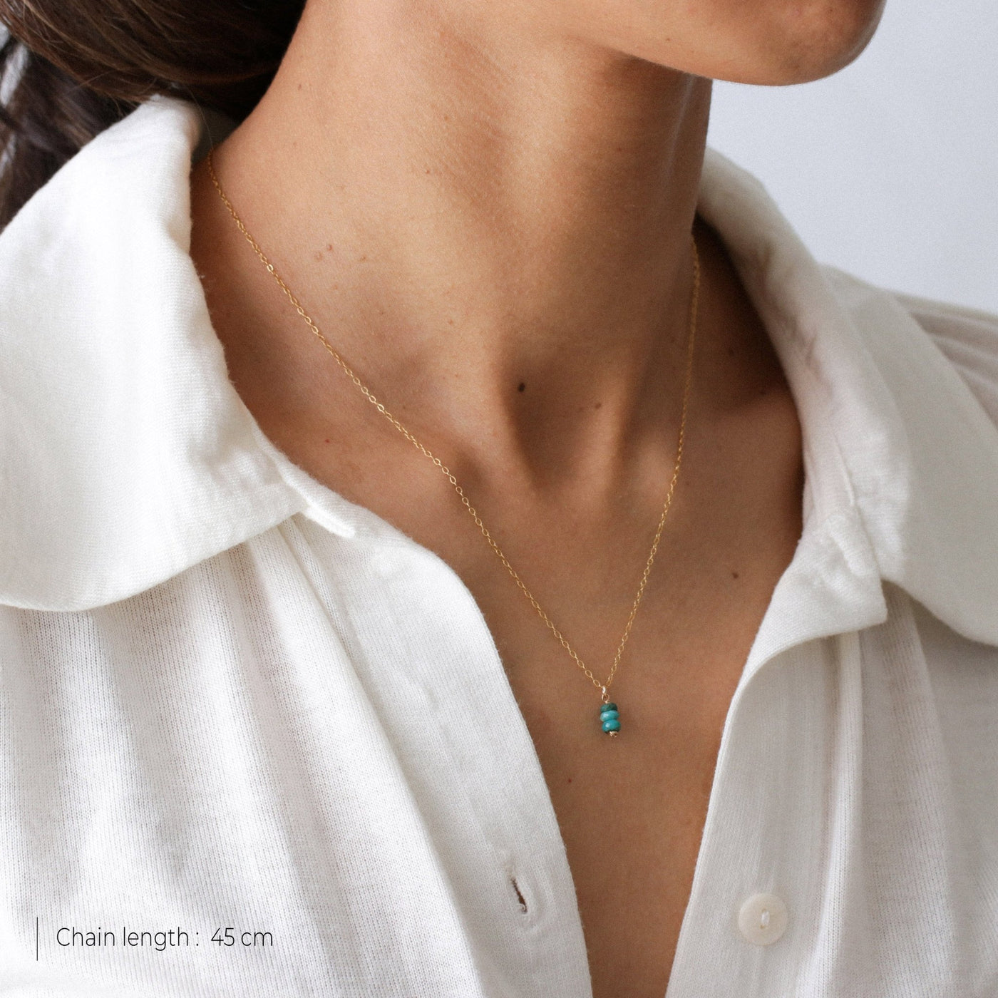 Iris - Collier avec Turquoise Tibétaine Naturelle - Petite Vagabonde