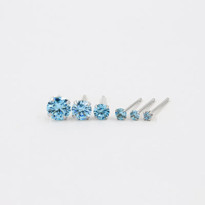 Puces 2-6mm - Argent Massif et Aigue Marine Synthétique - Petite Vagabonde