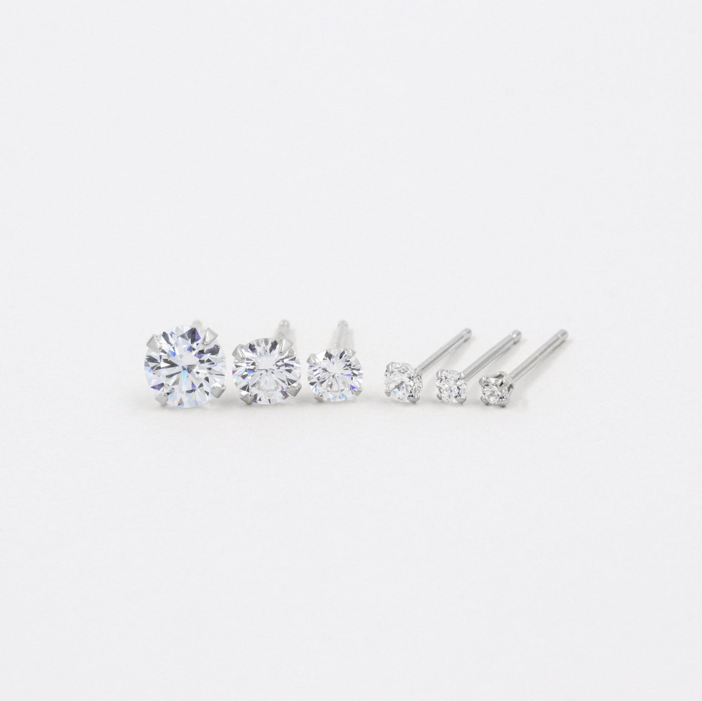 Puces d'oreilles 2-6mm - Argent Massif et Diamant Synthétique - Petite Vagabonde