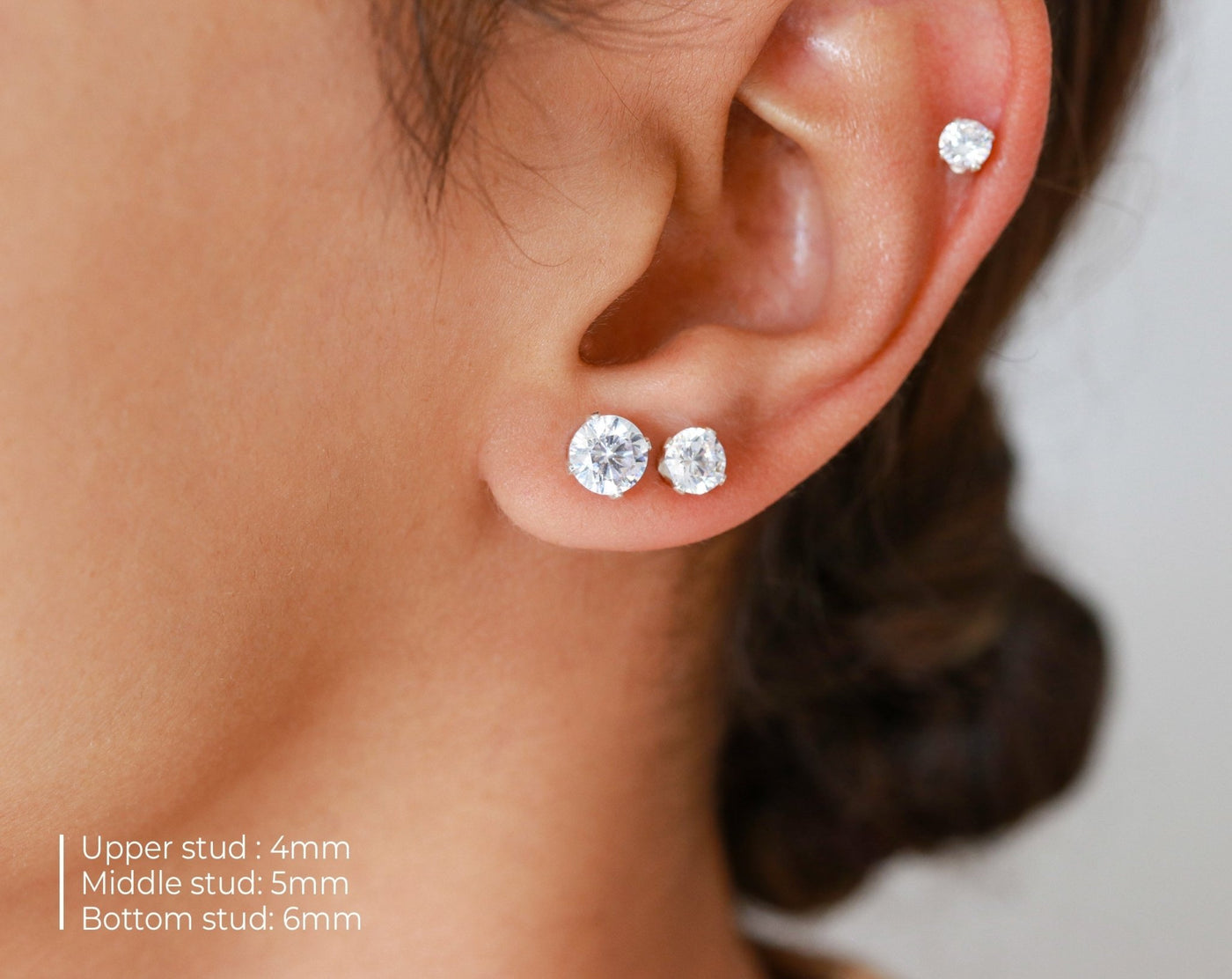 Puces d'oreilles 2-6mm - Argent Massif et Émeraude Synthétique - Petite Vagabonde