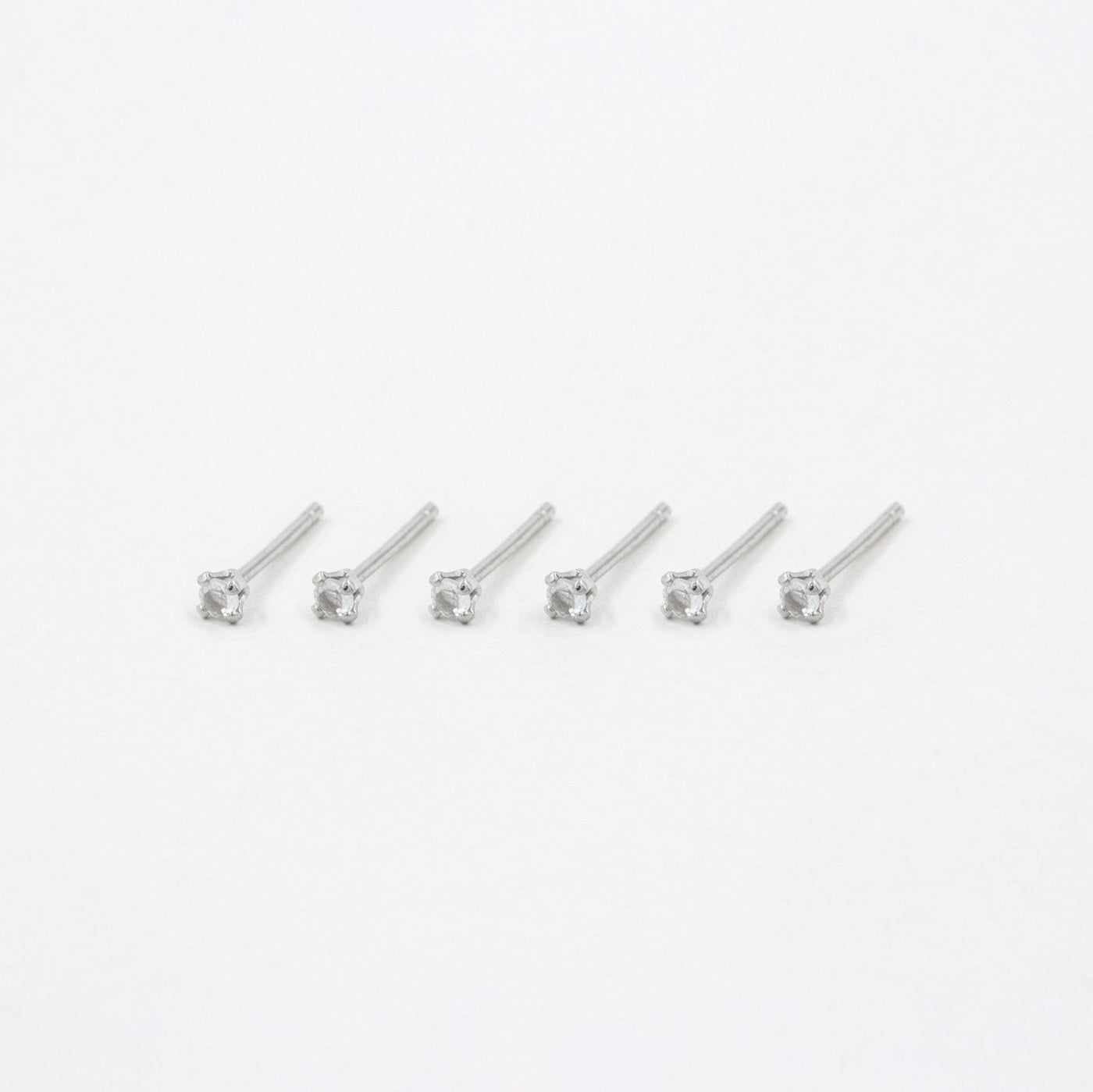 Puces d'oreilles 2mm - Argent Massif et Aigue-Marine Naturelle - Petite Vagabonde