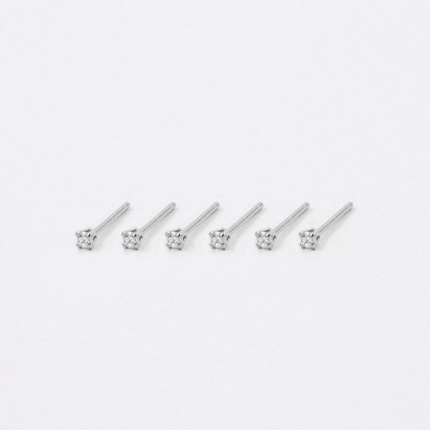 Puces d'oreilles 2mm - Argent Massif et Diamant Synthétique - Petite Vagabonde