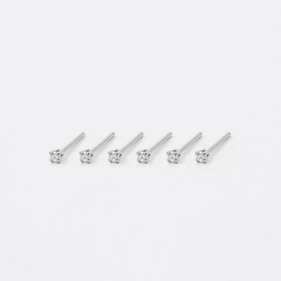 Puces d'oreilles 2mm - Argent Massif et Diamant Synthétique - Petite Vagabonde