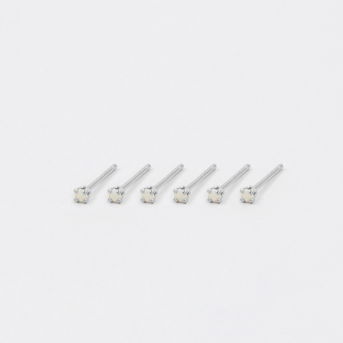 Puces d'oreilles 2mm - Argent Massif et Opale Synthétique - Petite Vagabonde