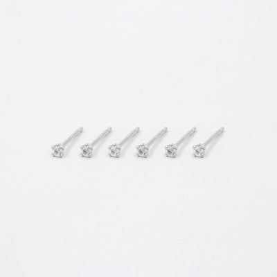 Puces d'oreilles 2mm - Argent Massif et Topaze Bleue Claire Naturelle - Petite Vagabonde