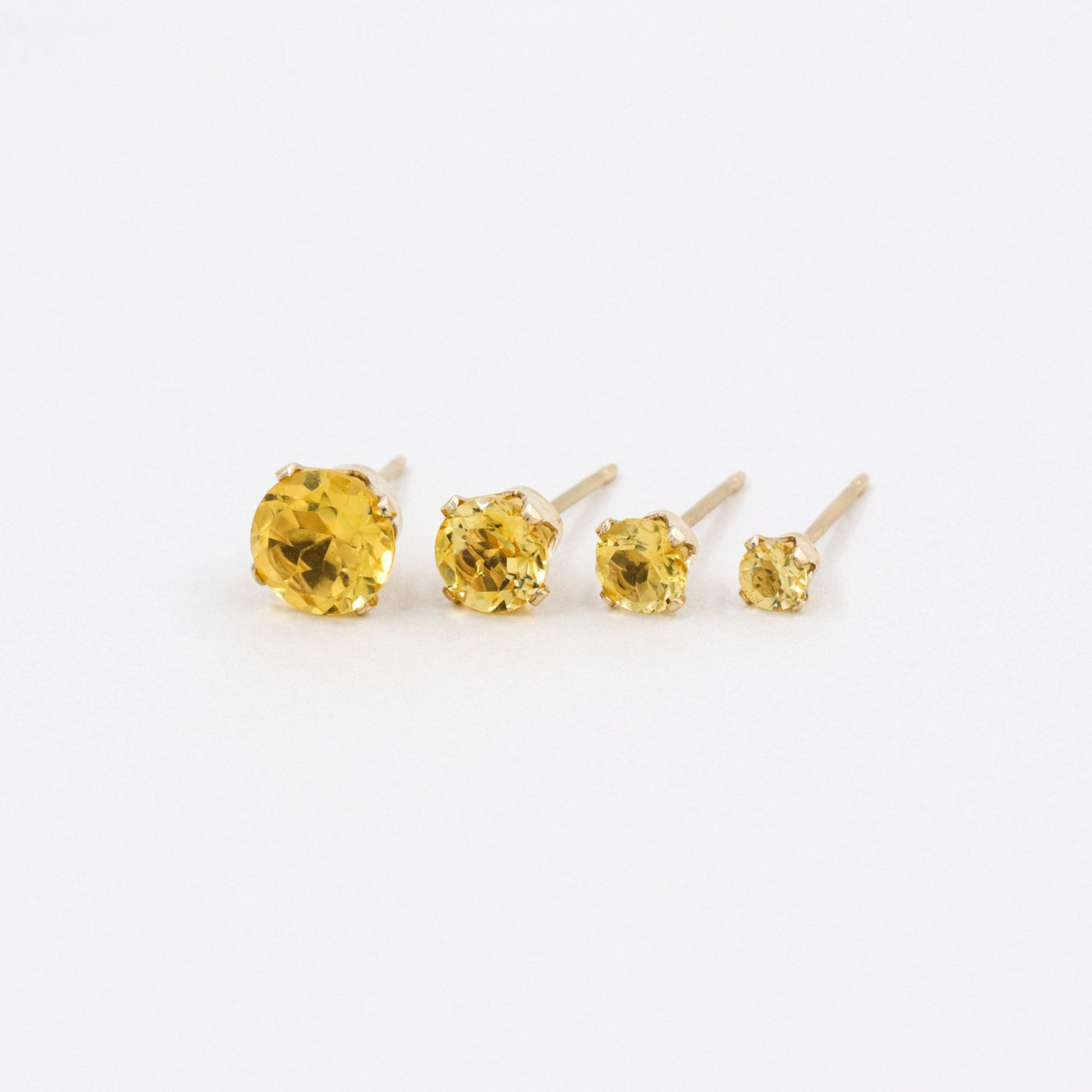 Puces d'oreilles 3-6mm avec Citrine Naturelle - Petite Vagabonde