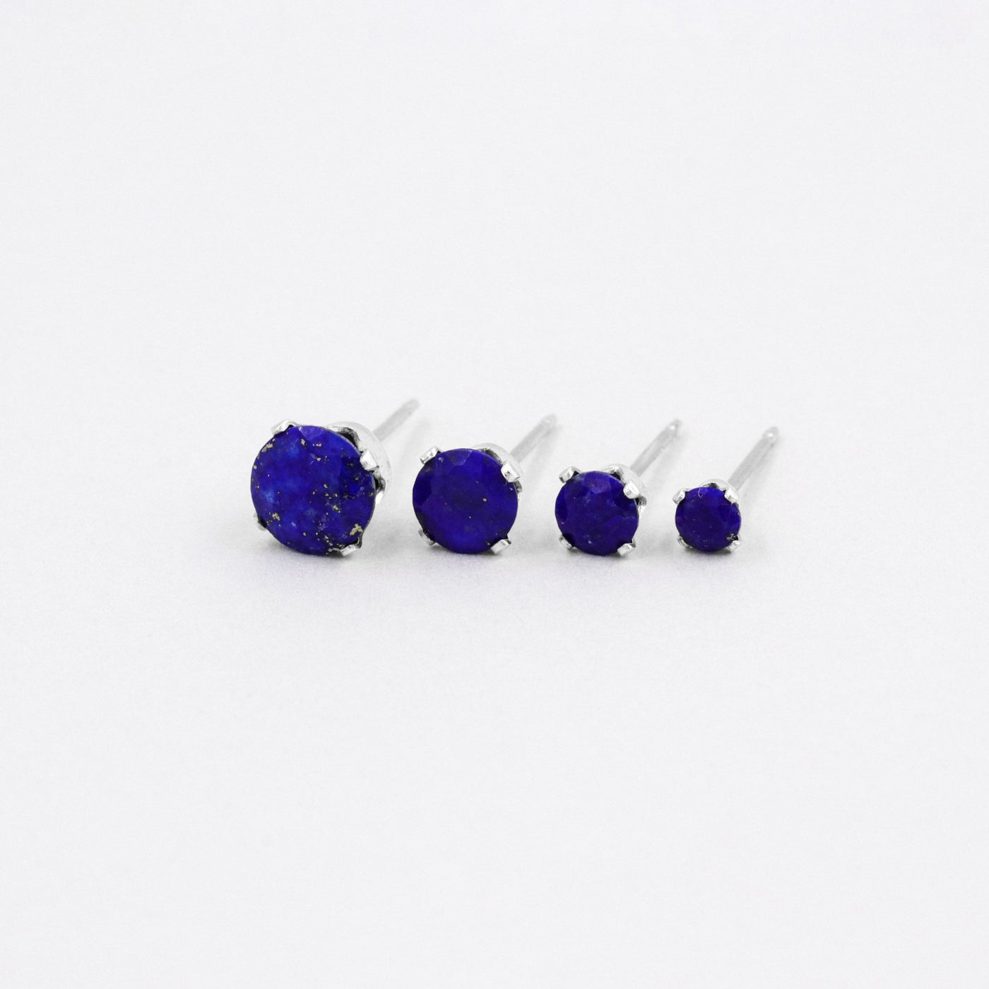 Puces d'oreilles 3-6mm avec Lapis Lazuli Naturel - Petite Vagabonde