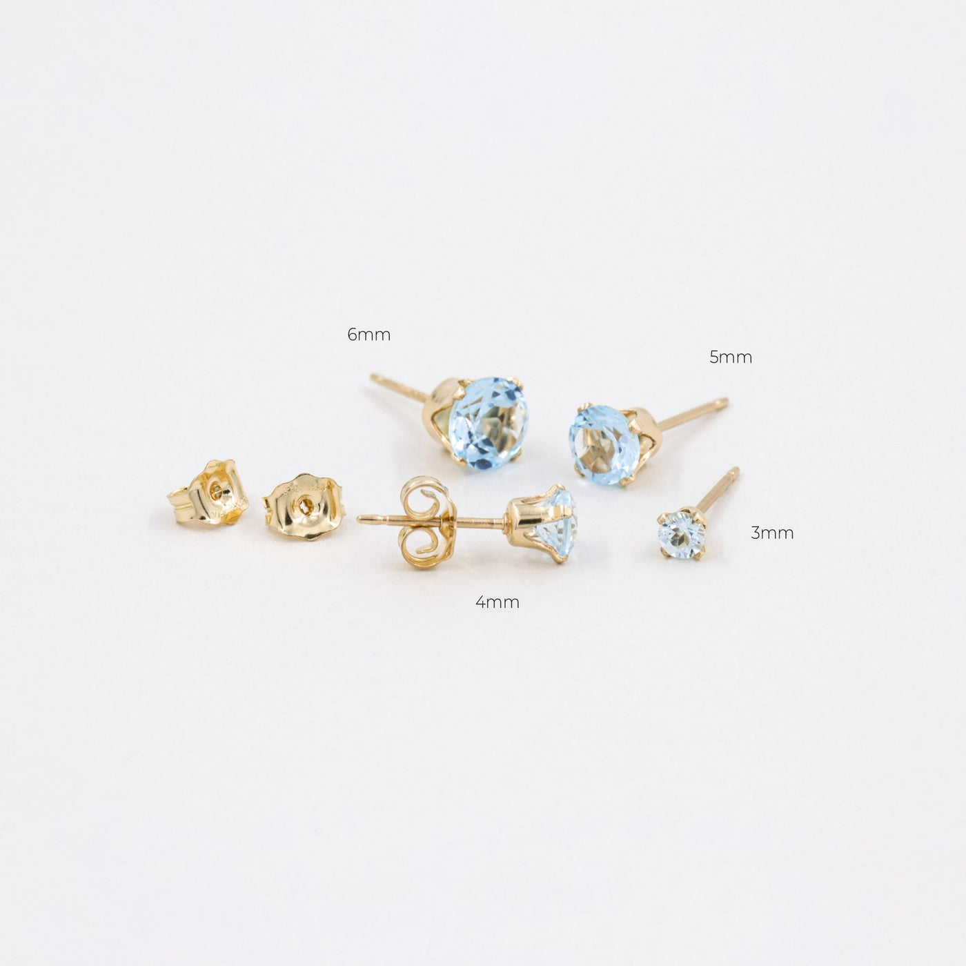 Puces d'oreilles 3-6mm avec Larimar Naturel - Petite Vagabonde