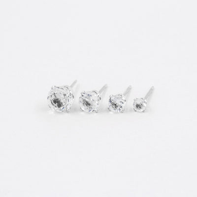 Puces d'oreilles 3-6mm avec Quartz Clair Naturel - Petite Vagabonde