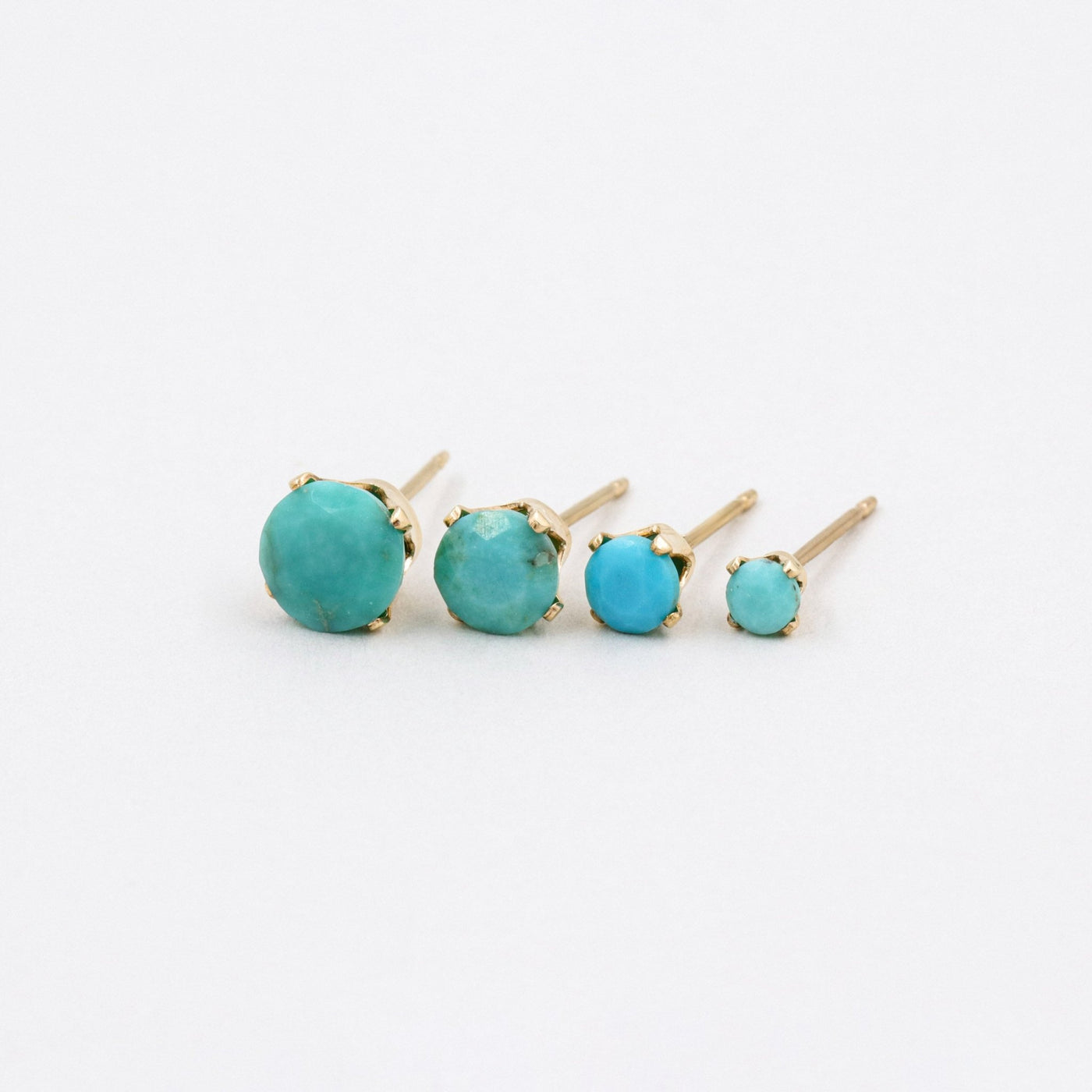 Puces d'oreilles 3-6mm avec Turquoise Naturelle - Petite Vagabonde