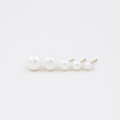 Puces d'oreilles 3-7.5mm avec Perles Blanches Naturelles - Petite Vagabonde