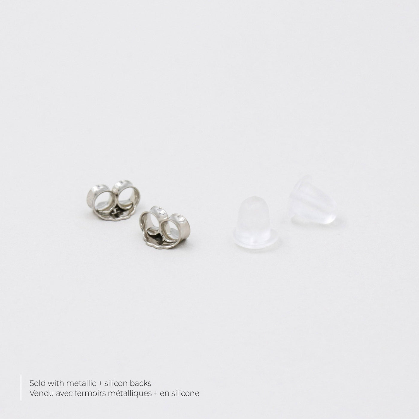 Puces d'oreilles 4-5mm avec Citrine Naturelle - Petite Vagabonde