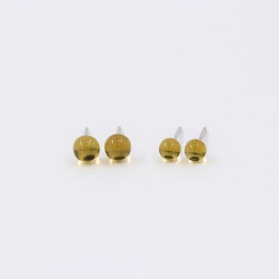 Puces d'oreilles 4-5mm avec Citrine Naturelle - Petite Vagabonde