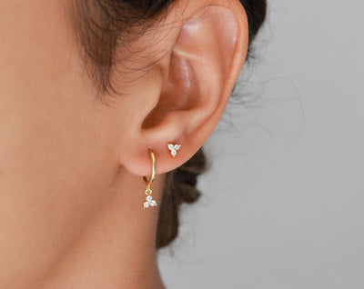 Rhea - Puces d'Oreilles - Argent Massif et Diamant Synthétique - Petite Vagabonde